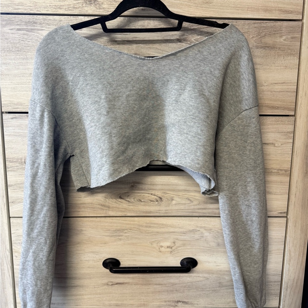 Gray Women's Cropped Top